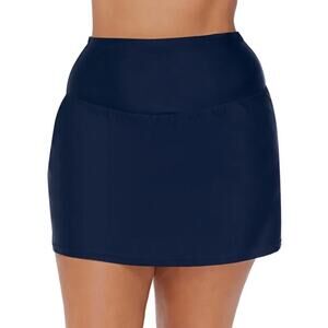 Raisins Curve Plus Size Bravo Swim Skirt in Navy Blue